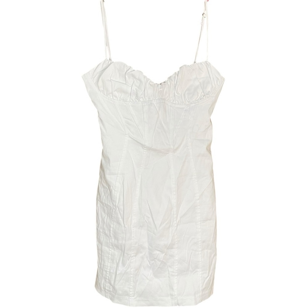 Zara Stretch Poplin Mini Dress White